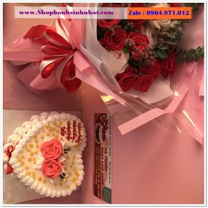 Combo Bánh Kem & Hoa Tươi - MM14